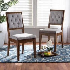 2pc Gideon Wood Dining Chair Set - Baxton Studio -Restaurant Furniture Store GUEST e4768e22 a791 4258 928a 17f422bb9c16