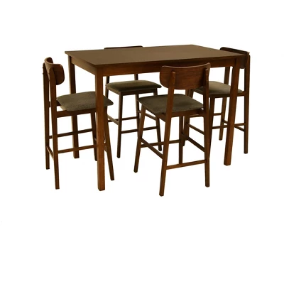Zenvida Mid Century Counter Height Dining Table Set, Rectangle Solid Wood Table And 4 Chairs 5 Zenvida Mid Century Counter Height Dining Table Set, Rectangle Solid Wood Table And 4 Chairs - Image 3