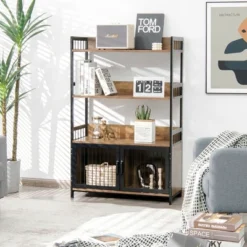 Costway 3-Tier Baker's Rack Industrial Kitchen Microwave Oven Stand W/Storage Cabinet -Restaurant Furniture Store GUEST e4d222b2 353b 4a43 9c21 600afccb22e9