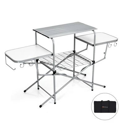 Costway Foldable Camping Table Outdoor Kitchen Portable Grilling Stand Folding BBQ Table 10 Costway Foldable Camping Table Outdoor Kitchen Portable Grilling Stand Folding BBQ Table - Image 8