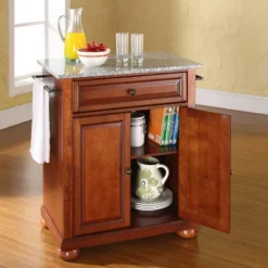 Alexandria Granite Top Portable Kitchen Island/Cart Cherry/Gray - Crosley 11 Alexandria Granite Top Portable Kitchen Island/Cart Cherry/Gray - Crosley -Restaurant Furniture Store GUEST e5d84c4a cee6 4030 96d5 b006e73c4fe8