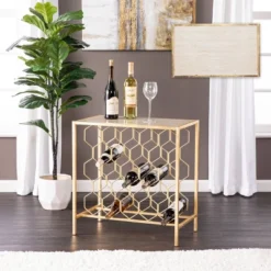 Venwynn Wine Storage Side Table Gold/Gray - Aiden Lane 13 Venwynn Wine Storage Side Table Gold/Gray - Aiden Lane -Restaurant Furniture Store GUEST e6fdc9f0 5443 4485 af73 ecefb555f833