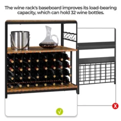 Yaheetech 65" Wine Bakers Rack Freestanding Wine Rack With Glass Holder And Wine Storage, Rustic Brown 14 Yaheetech 65" Wine Bakers Rack Freestanding Wine Rack With Glass Holder And Wine Storage, Rustic Brown -Restaurant Furniture Store GUEST e73e9cf5 1338 4ca6 92a4 e8603f9b464a
