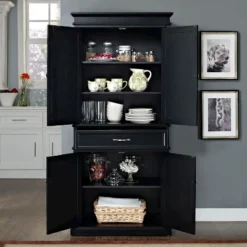 Parsons Pantry Storage Wood/Black - Crosley -Restaurant Furniture Store GUEST e8562329 2a90 4f44 be45 7ede0e0d9ea7