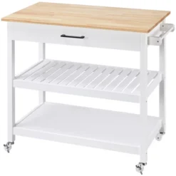 Yaheetech Rolling Kitchen Island Microwave Oven Stand With 3 Shelves And Worktop -Restaurant Furniture Store GUEST e880f30f 2a81 417d b3a7 fa72aaeeb011