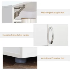 HOMCOM 66" Buffet With Hutch, Freestanding Kitchen Pantry With 2 Large Cabinets, 1 Pull Up Cabinet, 3 Drawers & Wide Countertop, White -Restaurant Furniture Store GUEST e88114fb ec7a 4780 8bb0 d8c7d31a12de