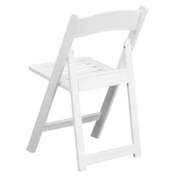 Emma And Oliver 4 Pack 1000 Lb. Capacity White Resin Folding Chair With Slatted Seat -Restaurant Furniture Store GUEST e8c42303 1515 4c77 8631 18f35fd17df7