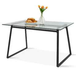 Monash 47"x32" Rectangular Modern Tempered Glass With 4 Point/Leg Dining Table -The Pop Maison -Restaurant Furniture Store GUEST e92fd8c7 fdf7 4963 aa84 6a814fab5b90