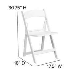 Emma And Oliver 4 Pack 1000 Lb. Capacity White Resin Folding Chair With Slatted Seat -Restaurant Furniture Store GUEST e969bfb7 6f1b 4ae2 a615 130115db9e50
