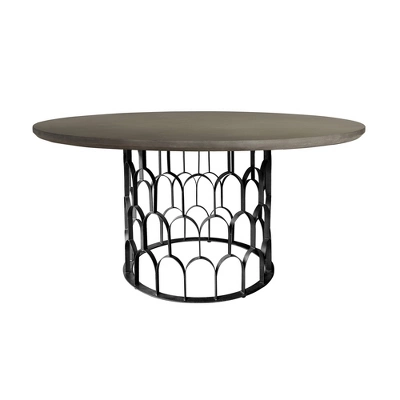 Gatsby Concrete And Metal Round Dining Table Gray - Armen Living 5 Gatsby Concrete And Metal Round Dining Table Gray - Armen Living - Image 3