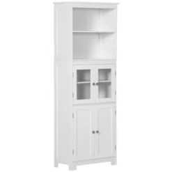HOMCOM 63" Small Buffet With Hutch, 4-Door Kitchen Pantry, Freestanding Storage Cabinet With Adjustable Shelf For Dining Room, Living Room, White -Restaurant Furniture Store GUEST eb0a63d4 8d00 455e a90f 1a4c1e4ea1b4