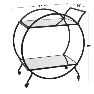 Contemporary Glam Metal Bar Cart - Olivia & May 5 Contemporary Glam Metal Bar Cart - Olivia & May - Image 3