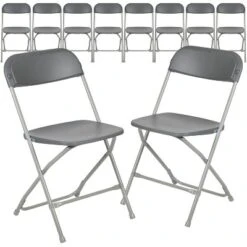 Emma And Oliver Set Of 10 Stackable Folding Plastic Chairs - 650 LB Weight Capacity -Restaurant Furniture Store GUEST ebe89015 9d4c 4ad4 afb3 446290d239e6