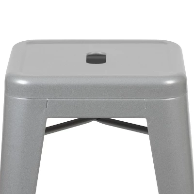 Emma And Oliver 4 Pack 24" High Metal Indoor Counter Bar Stool - Stackable Stool 5 Emma And Oliver 4 Pack 24" High Metal Indoor Counter Bar Stool - Stackable Stool - Image 3