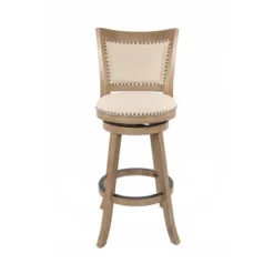 29" Melrose Distressed Barstool Driftwood Ivory - Boraam
