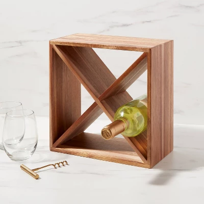 Acacia 4-Bottle Wine Rack Box - Threshold™ 3 Acacia 4-Bottle Wine Rack Box - Threshold™