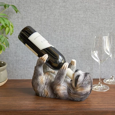 True Sloth Polyresin Wine Bottle Holder, Felt Base, Set Of 1, Grey, Holds 1 Standard Wine Bottle, Novelty Wine Decor 3 True Sloth Polyresin Wine Bottle Holder, Felt Base, Set Of 1, Grey, Holds 1 Standard Wine Bottle, Novelty Wine Decor