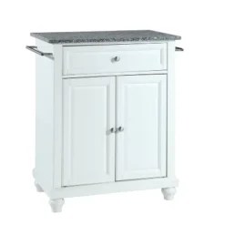Cambridge Gray Granite Top Portable Kitchen Island/Cart White - Crosley -Restaurant Furniture Store GUEST eddeb387 ddc9 486a 85d7 21491fbd0acd