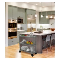 Cart System With Wheels 3 Tier Green - Atlantic -Restaurant Furniture Store GUEST ee05bcd6 617a 47dd 9ca4 047f7cd3da09