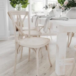 Merrick Lane Rectangular Antique Solid Pine Folding Farm Table