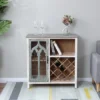 LuxenHome Distressed White And Gray Wood 1-Door Storage Wine Cabinet 2 LuxenHome Distressed White And Gray Wood 1-Door Storage Wine Cabinet -Restaurant Furniture Store GUEST ef2398c0 281c 48cb a8d1 541ef90feb66