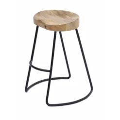 Wooden Saddle Seat Barstool Brown And Black - The Urban Port -Restaurant Furniture Store GUEST ef28e580 b77b 4afc b013 590809275eab