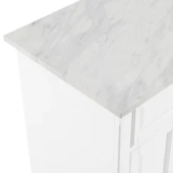Avery Kitchen Island/Cart Distressed White/White Marble - Crosley -Restaurant Furniture Store GUEST f01aa802 bf48 4e9c 994d 6cf962617bbc