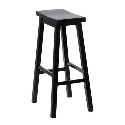 PJ Wood Classic Saddle-Seat 29" Tall Kitchen Counter Stools For Homes, Dining Spaces, And Bars With Backless Seats And 4 Square Legs, Black (8 Pack) 5 PJ Wood Classic Saddle-Seat 29" Tall Kitchen Counter Stools For Homes, Dining Spaces, And Bars With Backless Seats And 4 Square Legs, Black (8 Pack) - Image 3