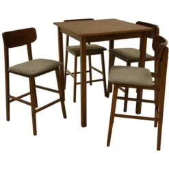 Zenvida Mid Century Counter Height Dining Table Set, Square Solid Wood Table And Chairs -Restaurant Furniture Store GUEST f07cc5ec 99d8 47ec 822f 675b8eaa7af5