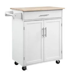 HOMCOM Kitchen Island Cart Rolling Trolley Cart With Drawer, Storage Cabinet & Towel Rack -Restaurant Furniture Store GUEST f1293d07 9954 4422 831a ef0bfcdd274b