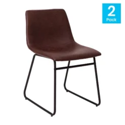 Set Of 2 Faux Leather Bucket Seat Dining Chairs With Frame - Merrick Lane -Restaurant Furniture Store GUEST f13edfd0 d554 4bb1 88dc 2247f6b2fbde