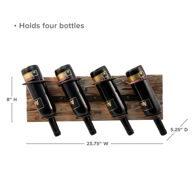 Twine Rustic Country Wood And Metal Wine Rack, Set Of 1, Wall Mounted Wine Rack, Wine Storage, Wood And Wrought Iron 9 Twine Rustic Country Wood And Metal Wine Rack, Set Of 1, Wall Mounted Wine Rack, Wine Storage, Wood And Wrought Iron - Image 7