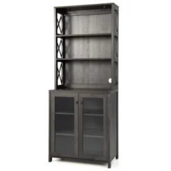 Costway Tall Freestanding Bar Cabinet Kitchen Buffet W/ Glass Holder & Adjustable Shelf -Restaurant Furniture Store GUEST f37e511e b8dc 4cd1 aa56 9625725885de