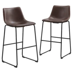 Set Of 2 Laslo Modern Upholstered Faux Leather Barstools - Saracina Home -Restaurant Furniture Store GUEST f3832c91 22cd 4a53 ae8b 5976ad6a7e26