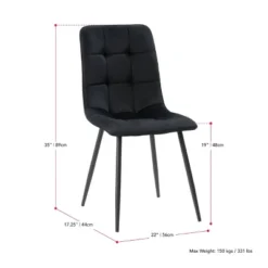 Nash Velvet Side Chair With Black Legs - CorLiving -Restaurant Furniture Store GUEST f46679ec 4e02 438e 8343 2a44cfe0b6dc