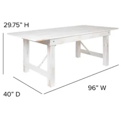 Merrick Lane Rectangular Antique Solid Pine Folding Farm Table -Restaurant Furniture Store GUEST f49fb032 4b16 49c8 8ccc 8c61dca28f87