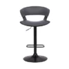 Karine Adjustable Swivel Faux Leather Metal Barstool Gray/Black - Armen Living -Restaurant Furniture Store GUEST f4d6330b 01d8 4ccf 845c 7b2c06773f2c