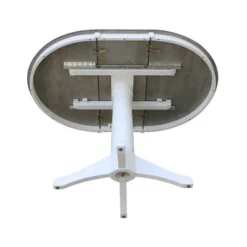 36" Dining Height Morse Round Top Pedestal Drop Leaf Dining Table White/Heather Gray - International Concepts -Restaurant Furniture Store GUEST f642ae1c 32e2 45a3 9732 e438db06d1c2