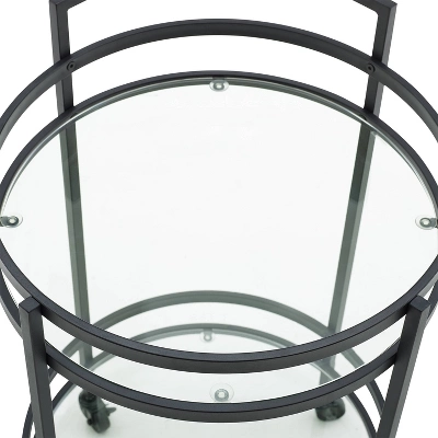 Bailey Round Bar Cart Matte Black - Crosley 10 Bailey Round Bar Cart Matte Black - Crosley - Image 8