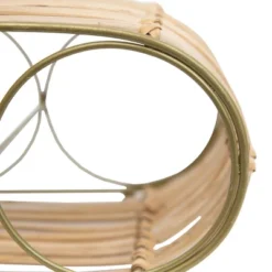 Wrapped Brass Metal & Rattan Wine Bottle Holder - Foreside Home & Garden -Restaurant Furniture Store GUEST f7112b55 63be 4622 afac 631ab5c8c49a