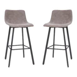 Emma And Oliver Set Of Two 30" Modern Upholstered Barstools, Matte Metal Frames And Plastic Floor Glides -Restaurant Furniture Store GUEST f74fa748 6bff 4c64 a765 2b809670bf60