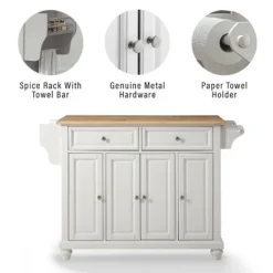 Cambridge Natural Wood Top Kitchen Island White - Crosley 14 Cambridge Natural Wood Top Kitchen Island White - Crosley -Restaurant Furniture Store GUEST f809e4f6 710d 4835 a908 8f05fcdbf26b