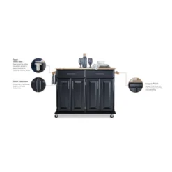 Dolly Madison Kitchen Island Cart Wood/Black/Natural - Home Styles -Restaurant Furniture Store GUEST f83e2d94 903a 415e b761 49fd2b448cbb