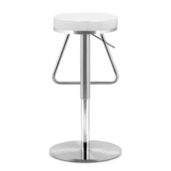 22" Nostalgic Plush Adjustable Barstool White - ZM Home -Restaurant Furniture Store GUEST f87ac7d9 bb6d 4e6b bc78 844c7605ab7f