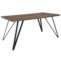 Merrick Lane Rectangular Dining Table - Wood Finish Kitchen Table With Retro Hairpin Legs -Restaurant Furniture Store GUEST f8a2ab17 d2ba 4223 8488 93fe774b8393