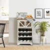LuxenHome White And Natural Wood 2-Door Wine Cabinet -Restaurant Furniture Store GUEST f946cc49 93e3 4911 9ce0 5cd5b74a8787