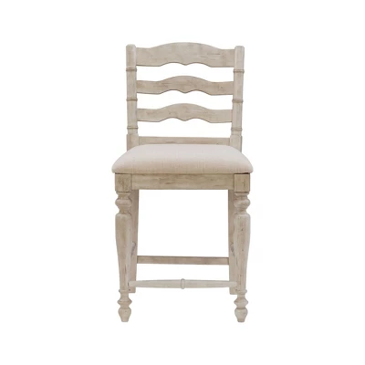 24" Marino Counter Height Barstool Upholstered Seat & Back - Linon 4 24" Marino Counter Height Barstool Upholstered Seat & Back - Linon - Image 2