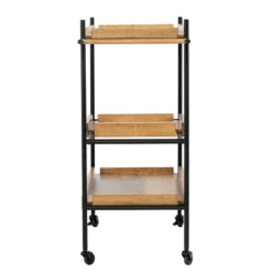 Jengarn Rolling Bar Cart Natural/Black - Aiden Lane -Restaurant Furniture Store GUEST f997ca80 62da 4932 9895 db84a4a18504