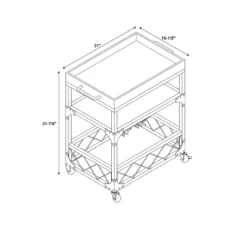 Collin Bar Cart Antique Bronze - Powell Company -Restaurant Furniture Store GUEST fa56fe10 9323 4e26 8544 f902d0fe0300