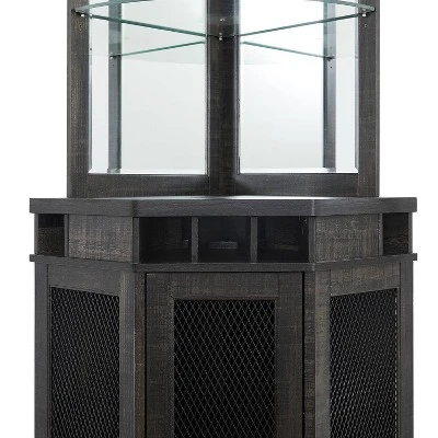 Corner Bar Unit With Mesh Doors - Home Source 5 Corner Bar Unit With Mesh Doors - Home Source - Image 3